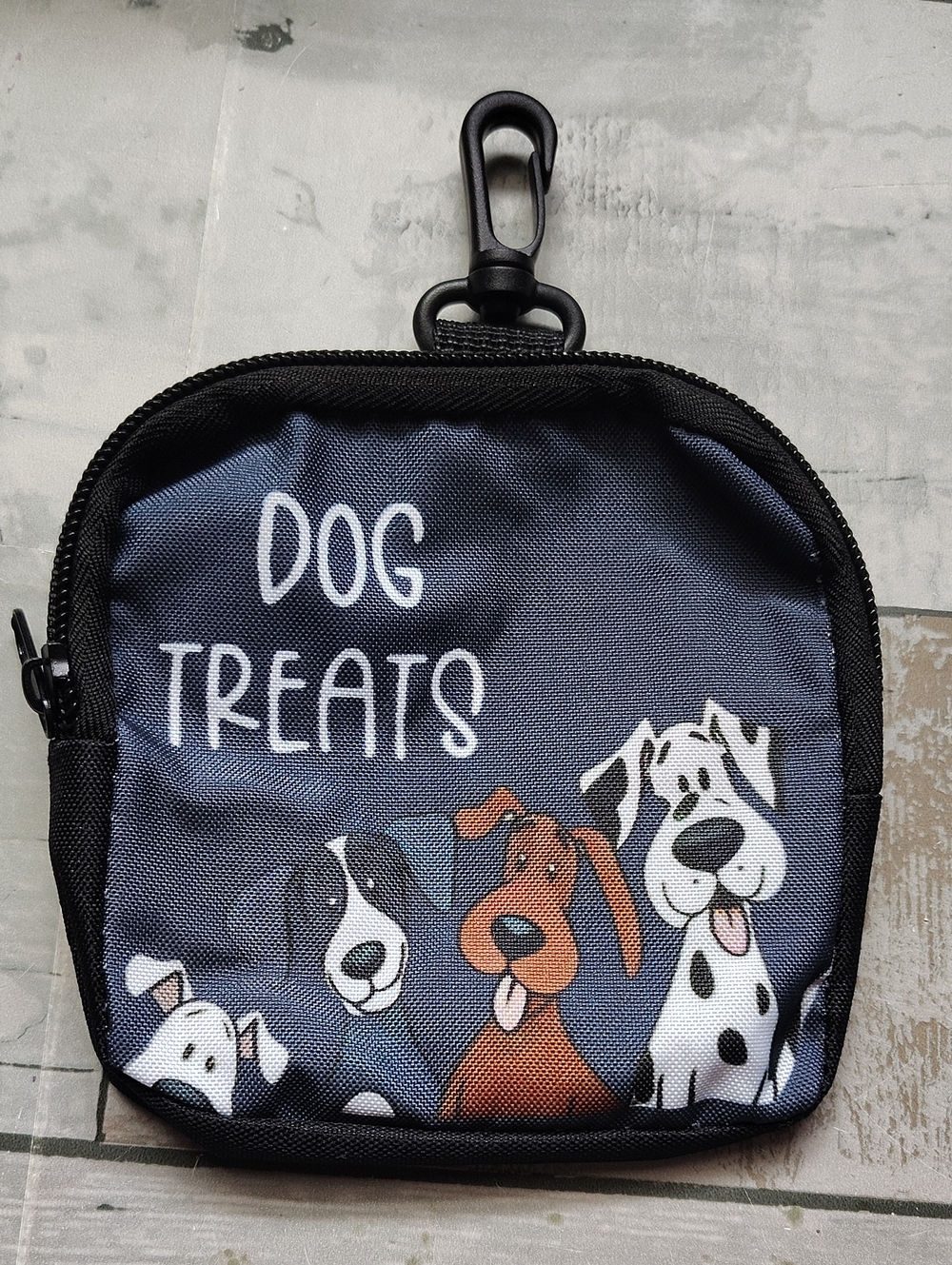 🐕Dog Treat Bag Dispenser Pouch with Clip - Blue Dog Print